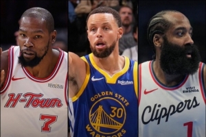 今夕是何年？杜兰特/库里/哈登场均得分皆25+ 真实命中率均60%+