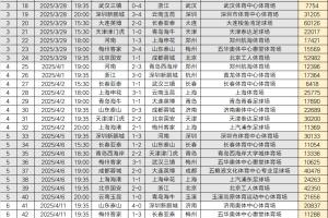 史上最火中超！2025赛季中超240场比赛现场观众总人数6180990人次
