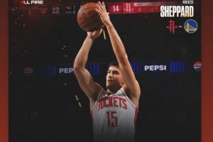 支持队友！赛后阿门社媒转发谢泼德数据海报：31分9板5助1断2帽