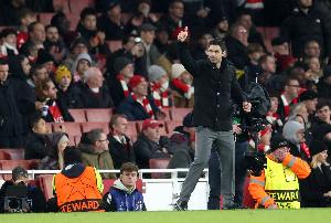 阿尔特塔：凯塞多被罚下后，我们显然希望能掌控比赛，但没能做到