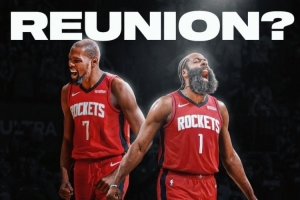 美记：哈登或渴望重返休斯顿 他和杜兰特关系紧密 能助火箭争冠