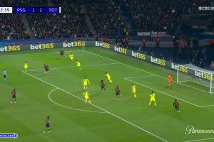 世界波双响！维蒂尼亚远射破门，巴黎2-2再次扳平热刺！