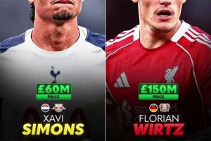 西蒙斯和维尔茨在德甲与英超的数据对比